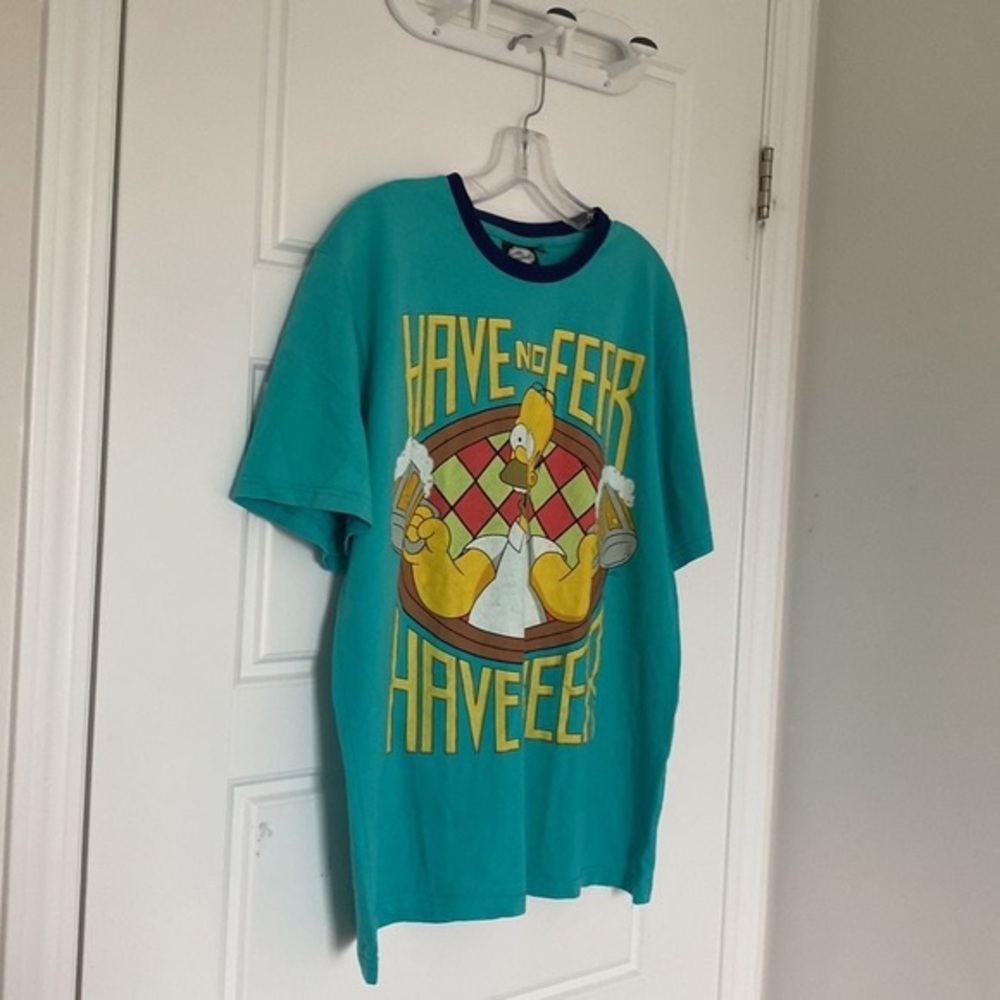 THE SIMPSONS inch Have no fear, have a beer inch Green Graphic T Shirt in 52/54 - Picture 3 of 16